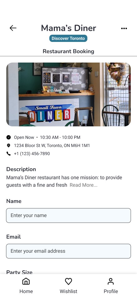 Booking: reserve a table without leaving the app