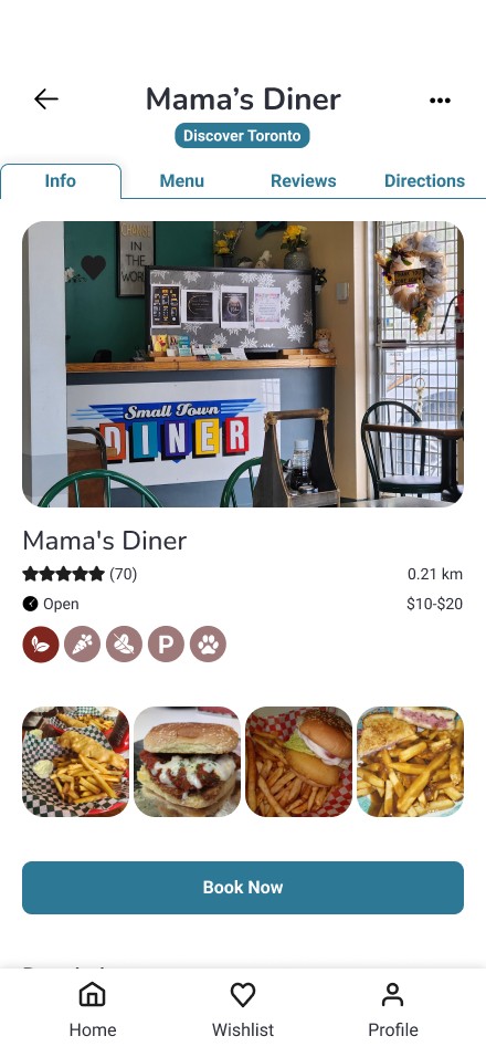 Restaurant info: real photos, hours, price, and what the restaurant offers